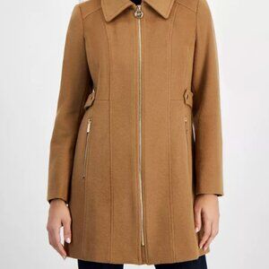 Michael Kors Wool Blend Hooded Coat Size S Tan Camel